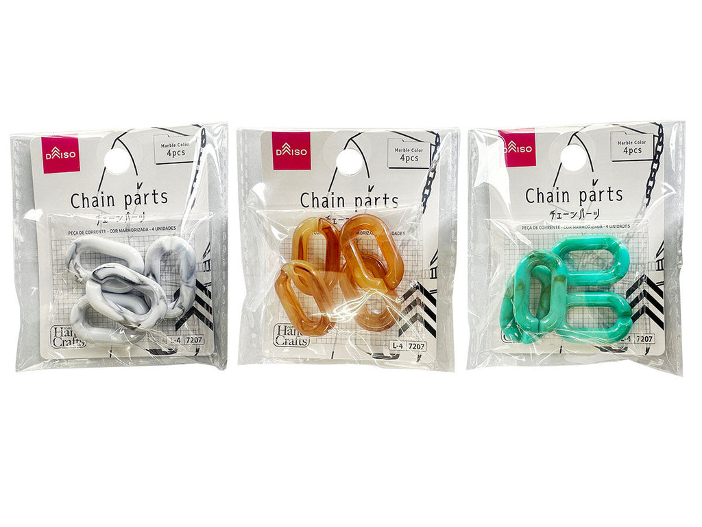 チェーンパーツ（マーブルカラー、４個） ダイソー(DAISO)