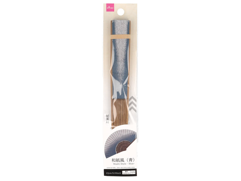 紙扇子（和紙風、青） ダイソー(DAISO)