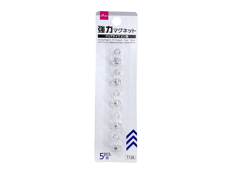強力マグネット（クリアタイプ、ピン型、５個） ダイソー(DAISO)