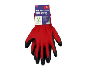 天然ゴム背抜き手袋（赤、Ｍ） ダイソー(DAISO)