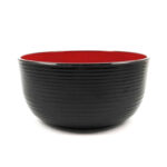 会津塗筋丼（食洗機対応、黒内朱） ダイソー(DAISO)