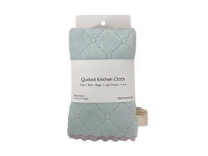キルトキッチンクロス（ＰＫ×ＭＴ、ＢＥ×ＬＰＵ、４枚） ダイソー(DAISO)