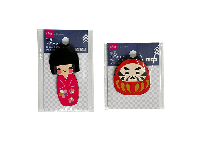 和風マグネット（だるま、こけし） ダイソー(DAISO)