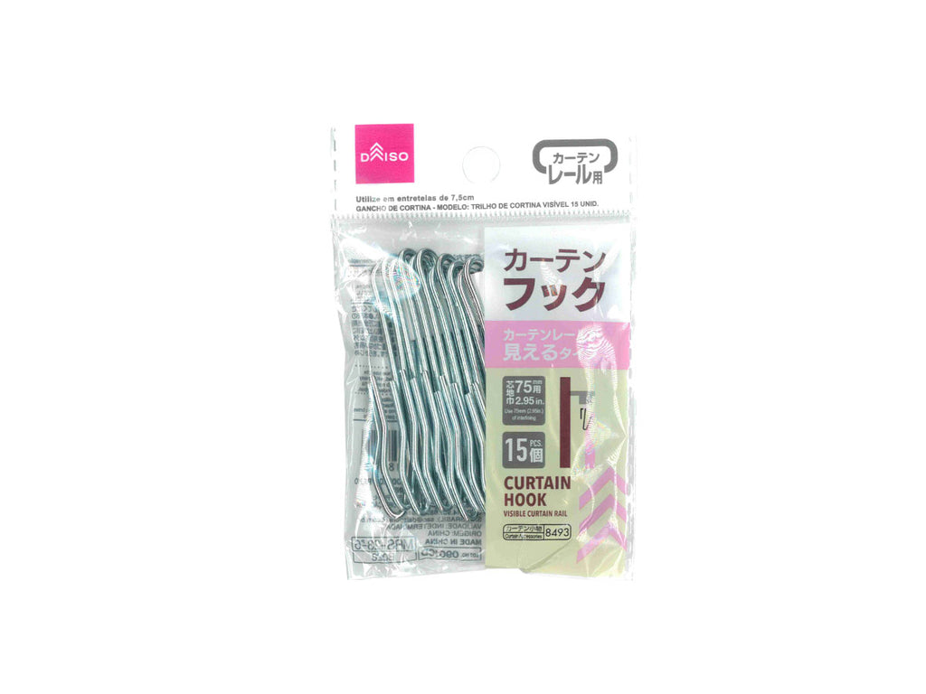 カーテンフック（カーテンレールが見えるタイプ、１５個） ダイソー(DAISO)
