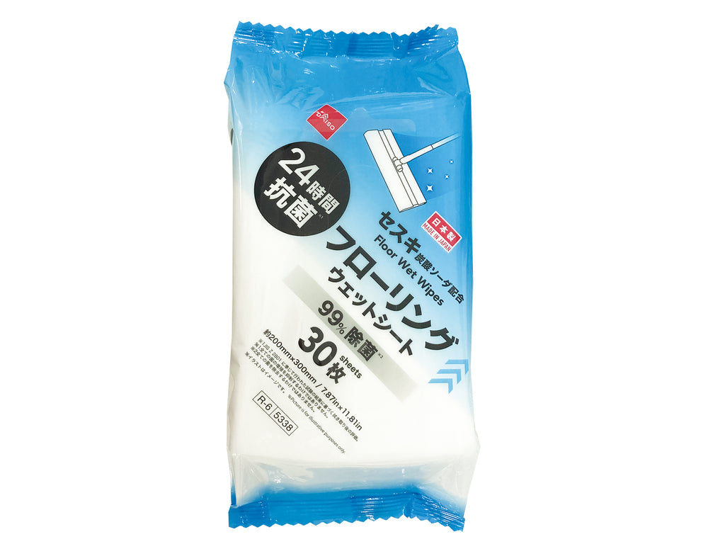 フローリングウェットシート（３０枚、２４ｈ抗菌） ダイソー(DAISO)