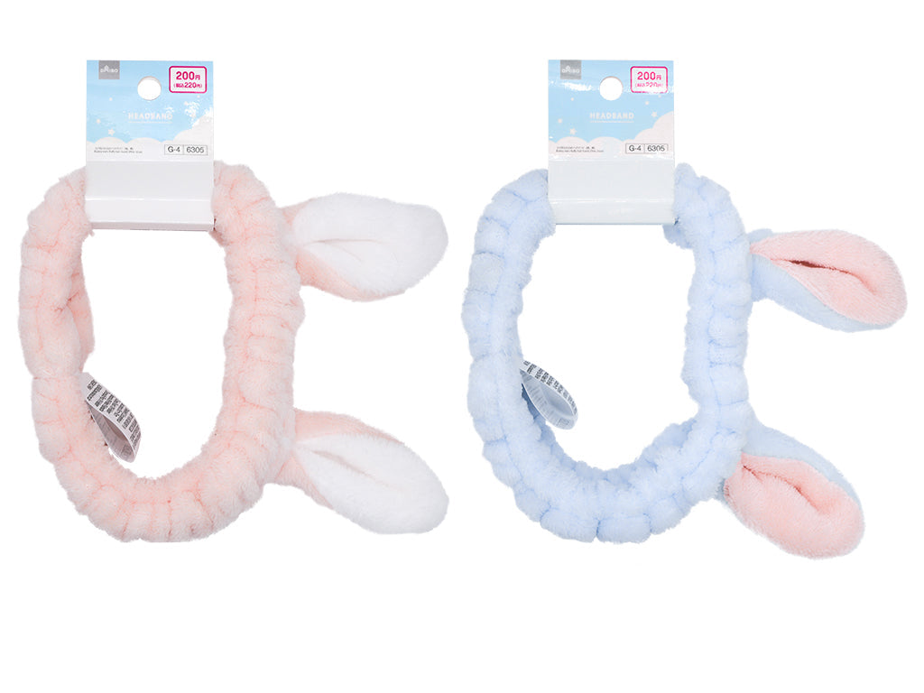 うさ耳ふわふわヘアバンド（桃、青） ダイソー(DAISO)