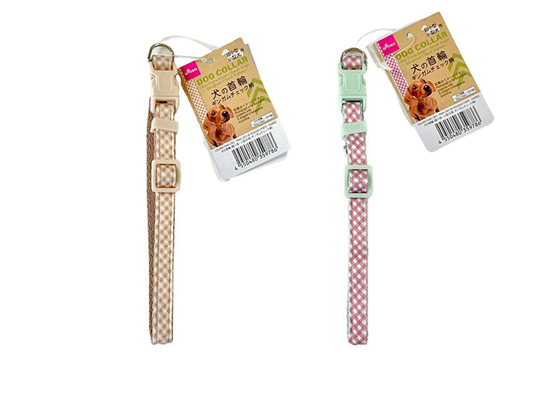 犬の首輪（超小型・小型犬用、ギンガムチェック柄） ダイソー(DAISO)