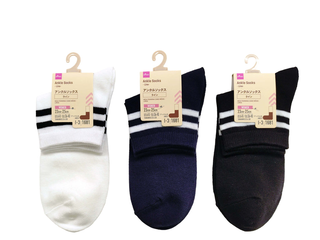 アンクルソックス（レディース、ライン） ダイソー(DAISO)