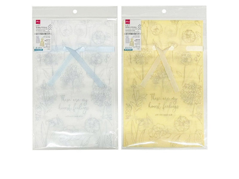 底マチ不織布巾着バッグ（線画フラワー） ダイソー(DAISO)