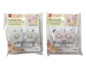 カーテンクリップ（花、マット調、ピンク、ホワイト） ダイソー(DAISO)