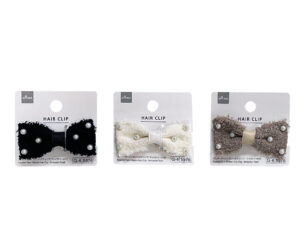 フェザーヤーンリボンヘアクリップ（フェイクパール付） ダイソー(DAISO)