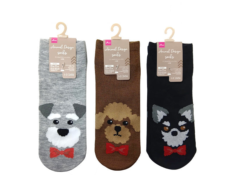 アニマルデザインソックス（レディース、犬柄、ショート丈） ダイソー(DAISO)