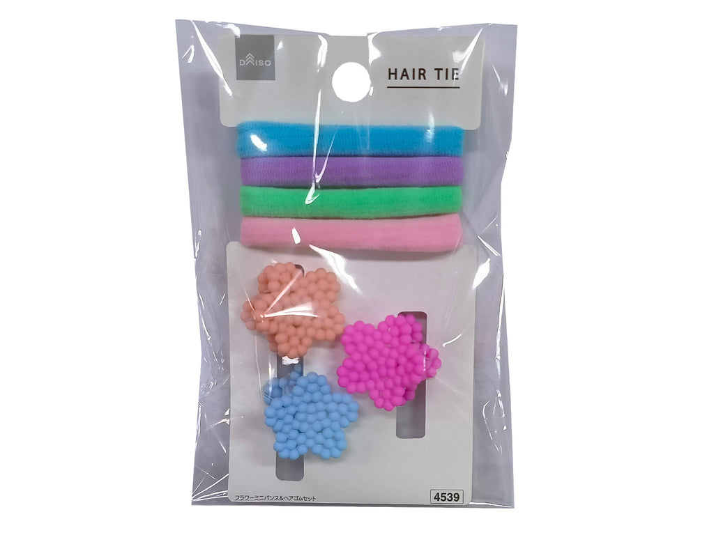 フラワーミニバンス＆ヘアゴムセット ダイソー(DAISO)