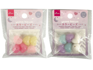 ゆめかわカラービーズ（ぷっくりハート、６個） ダイソー(DAISO)