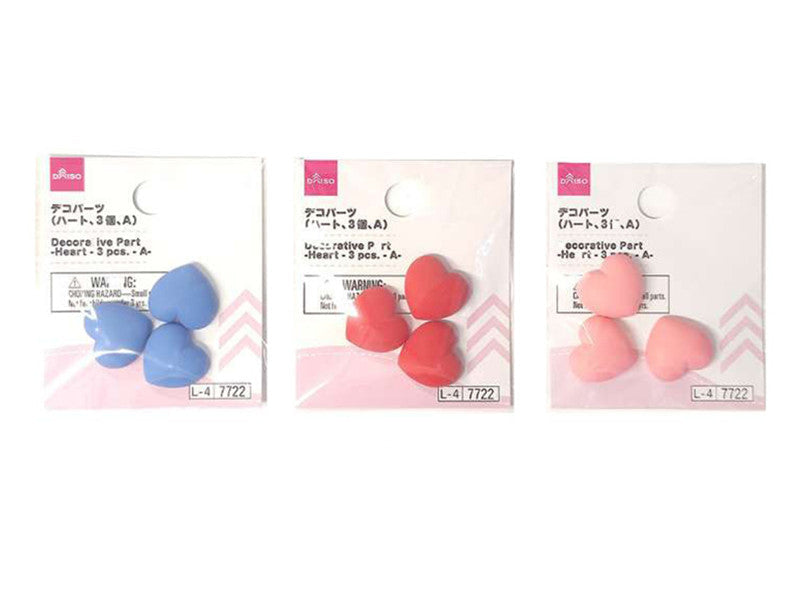 デコパーツ（ハート、３個、Ａ） ダイソー(DAISO)