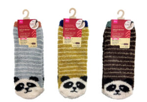重ね履きソックス（レディース、シャギーモール糸、パンダ） ダイソー(DAISO)