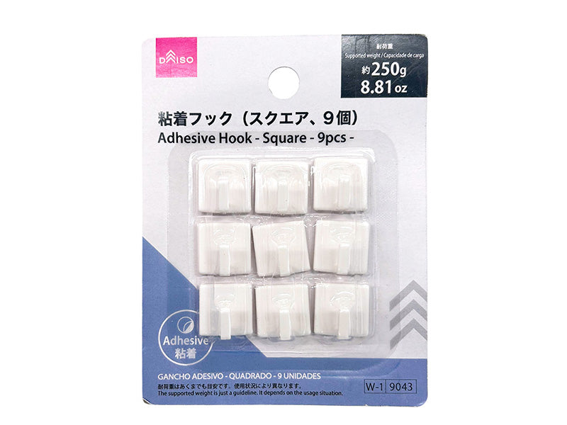粘着フック（スクエア、９個） ダイソー(DAISO)