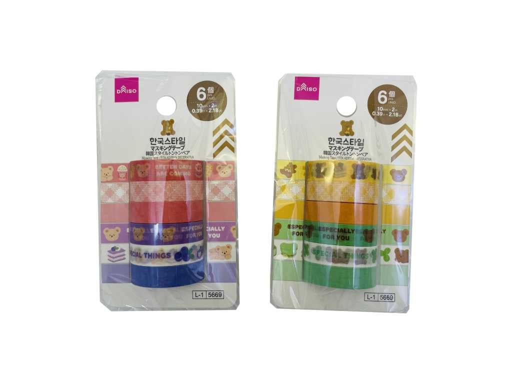 マスキングテープ（韓国スタイルトントンベア、６個） ダイソー(DAISO)