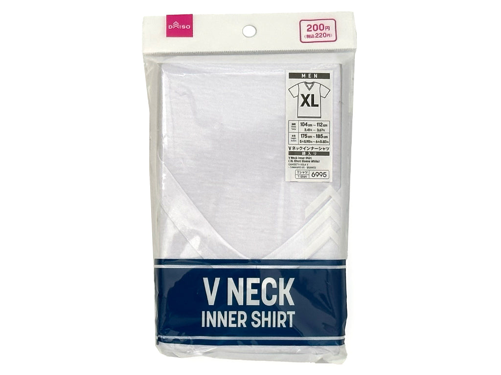 Ｖネックインナーシャツ（ＸＬ、半袖、白） ダイソー(DAISO)