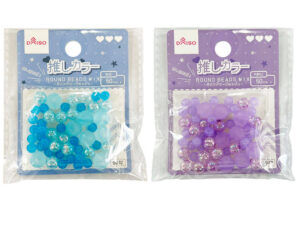 ラウンドビーズミックス（推しカラー、ブルー・パープル、５０個） ダイソー(DAISO)