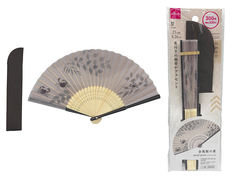 バイカラー扇子（蟹、収納袋付） ダイソー(DAISO)
