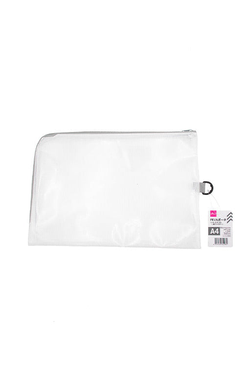 ＰＥＶＡポーチ（Ａ４、Ｄカン付、Ｌ型ファスナー） ダイソー(DAISO)