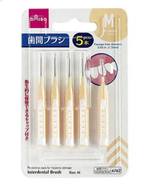 歯間ブラシ（Ｉ字型、Ｍ、キャップ付、５本） ダイソー(DAISO)