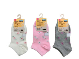 ショートソックス（花柄、抗菌防臭） ダイソー(DAISO)