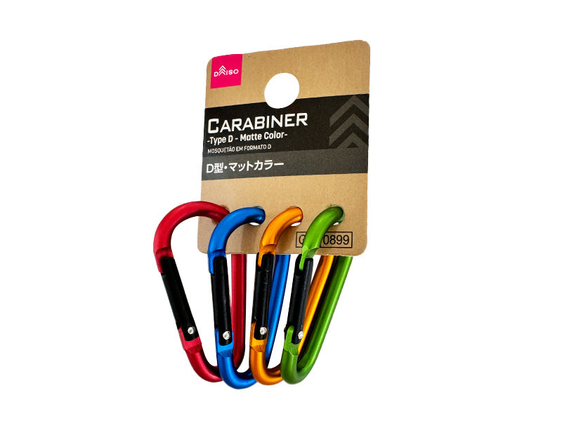 Ｄ型カラビナ（４個、マットカラー） ダイソー(DAISO)
