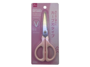 カーブ刃ハサミ（ソフトハンドル、ピンク） ダイソー(DAISO)