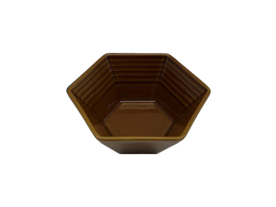 ボウル（六角、ブラウン） ダイソー(DAISO)