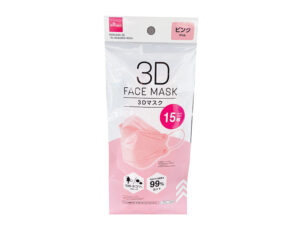 ３Ｄマスク（１５枚、ピンク） ダイソー(DAISO)