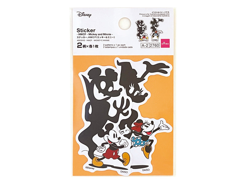 ステッカー、２枚、ＨＷＣＦ（ミッキー＆ミニー） ダイソー(DAISO)