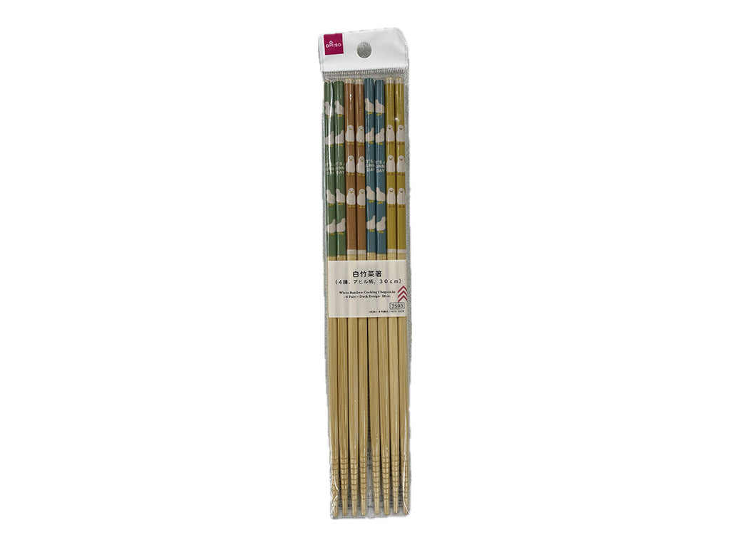白竹菜箸（４膳、アヒル柄） ダイソー(DAISO)