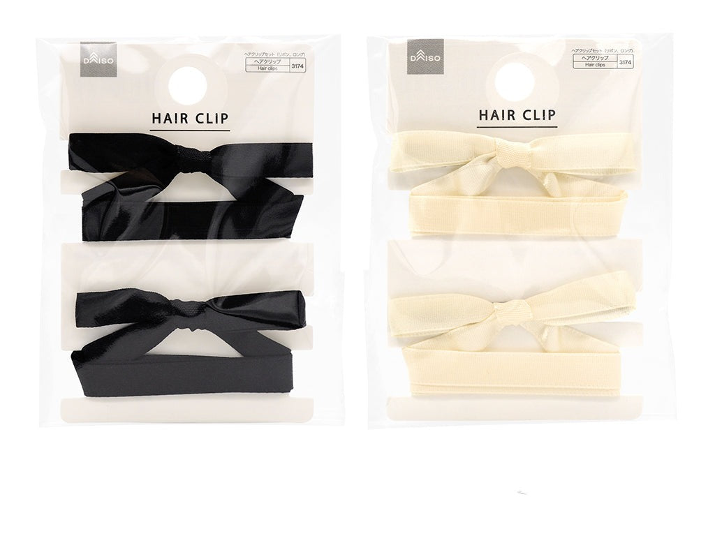 ヘアクリップセット（リボン、ロング） ダイソー(DAISO)