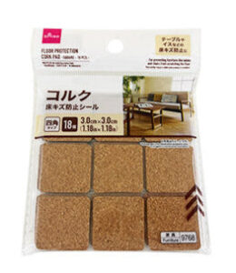 コルク床キズ防止シール（四角、１８個） ダイソー(DAISO)