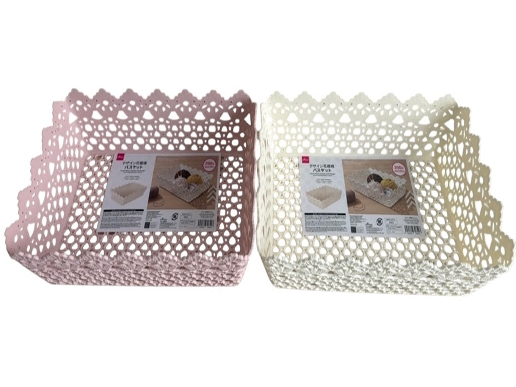 デザイン花模様バスケット ダイソー(DAISO)