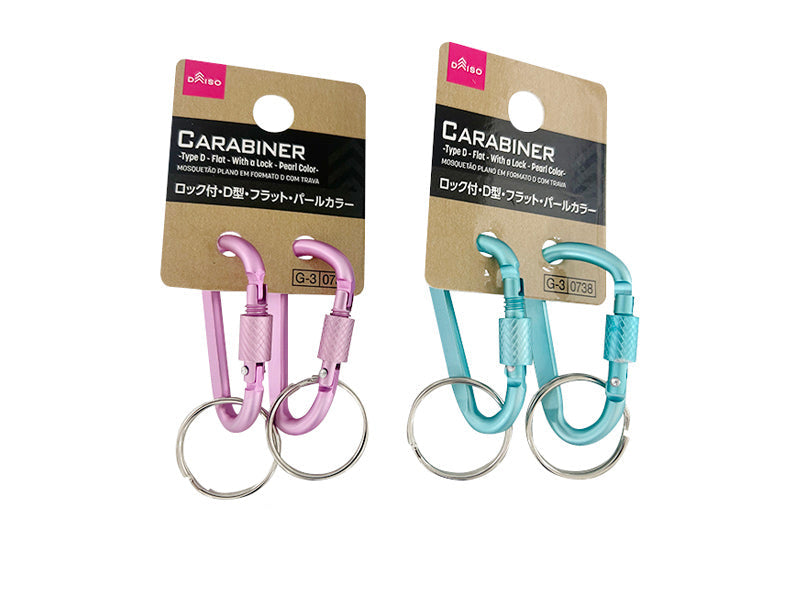 Ｄ型カラビナフラットロック（２個、パールカラー） ダイソー(DAISO)