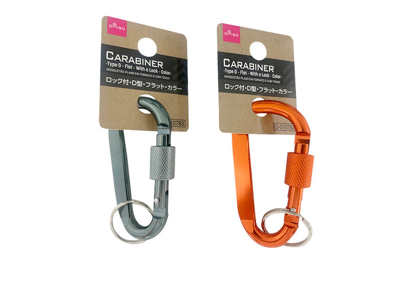 Ｄ型カラビナフラットロック（カラー） ダイソー(DAISO)