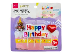 パーティーキャンドル（Ｈａｐｐｙ Ｂｉｒｔｄａｙ、３本） ダイソー(DAISO)