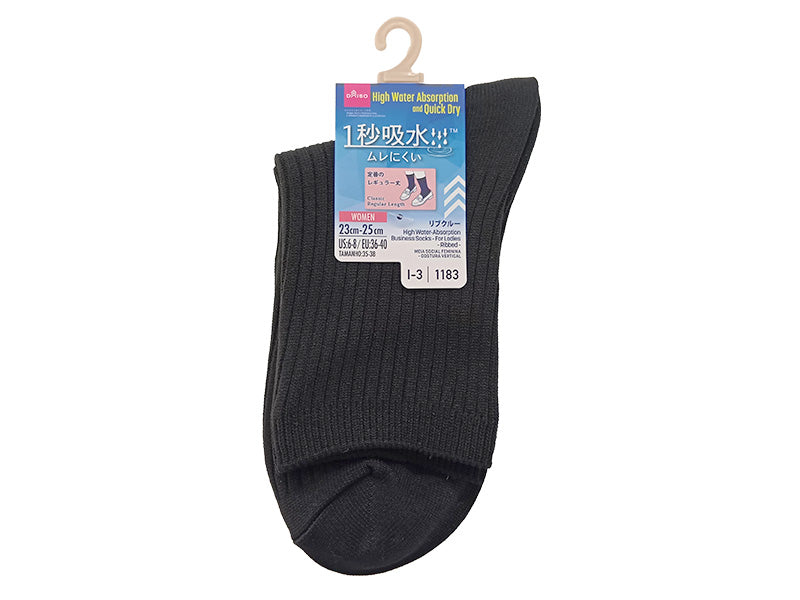 １秒吸水ビジネスソックス（レディース、リブ） ダイソー(DAISO)
