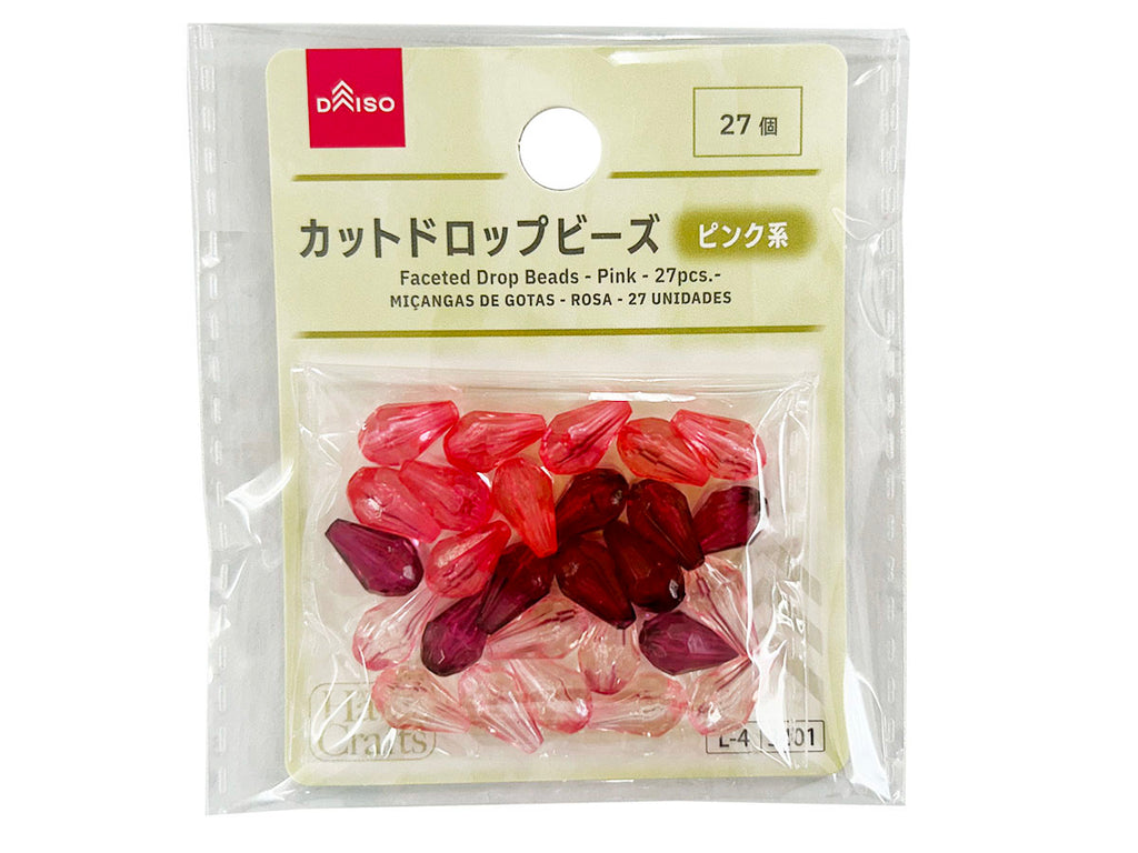カットドロップビーズ（ピンク系、２７個） ダイソー(DAISO)