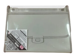 Ａ４窓付ファイルホルダー（仕切り付、１３ポケット、グレー） ダイソー(DAISO)