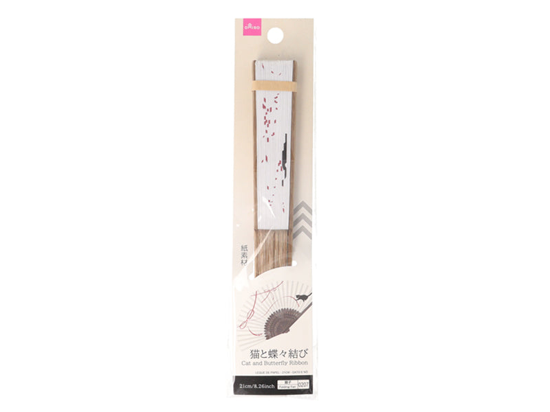 紙扇子（猫と蝶々結び） ダイソー(DAISO)