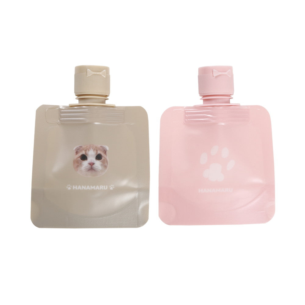 詰め替え容器、２個（もちまる日記）ピンク、ベージュ ダイソー(DAISO)