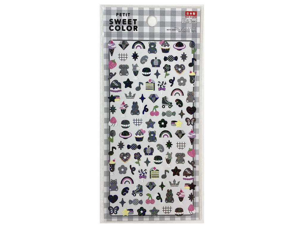 プチスイートカラーシール（ブラック） ダイソー(DAISO)
