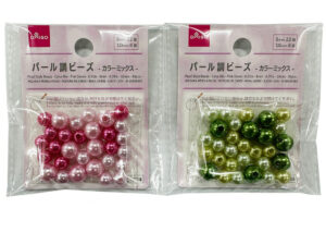 パール調ビーズ（カラーミックス、ピンク系・グリーン系、３０個） ダイソー(DAISO)