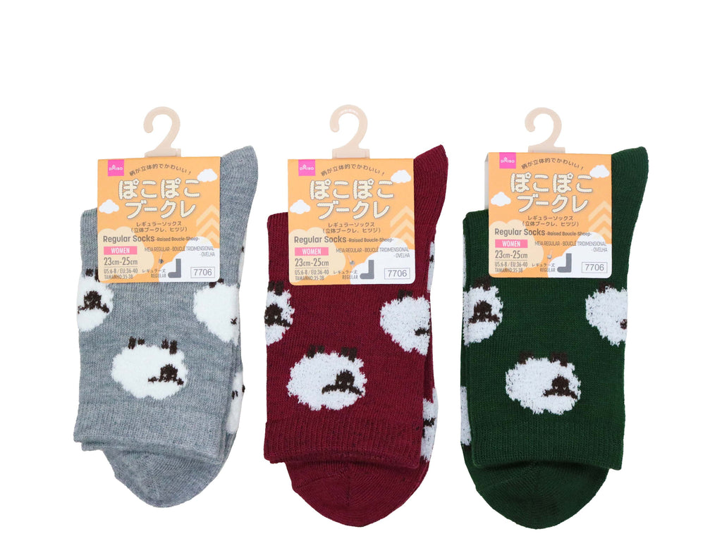 レギュラーソックス（立体ブークレ、ヒツジ） ダイソー(DAISO)