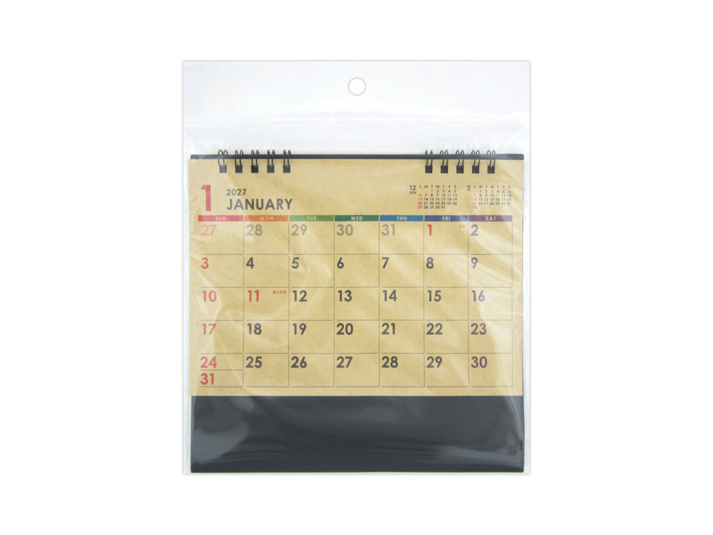 ２０２７年卓上カレンダー（カラー、クラフト） ダイソー(DAISO)