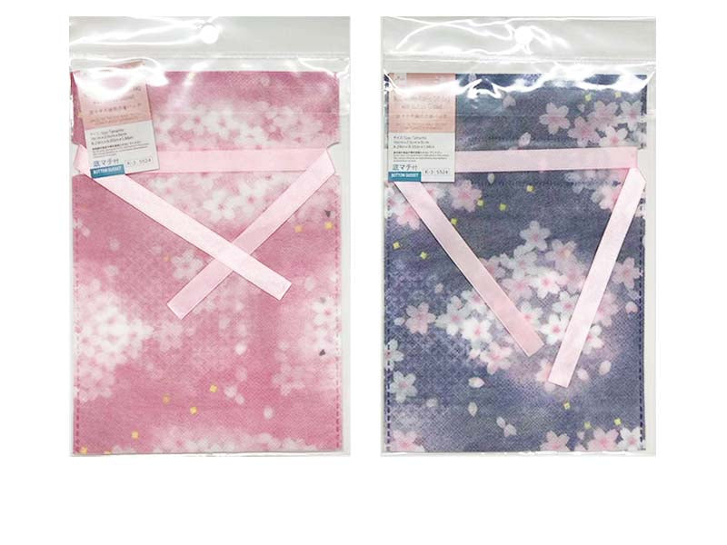 底マチ不織布巾着バッグ（和桜） ダイソー(DAISO)